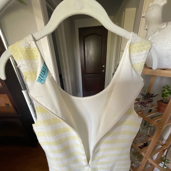 Yellow & White Striped Textured Sleeveless Shift Dress – Size Small (NWOT) - Picture 8 of 15